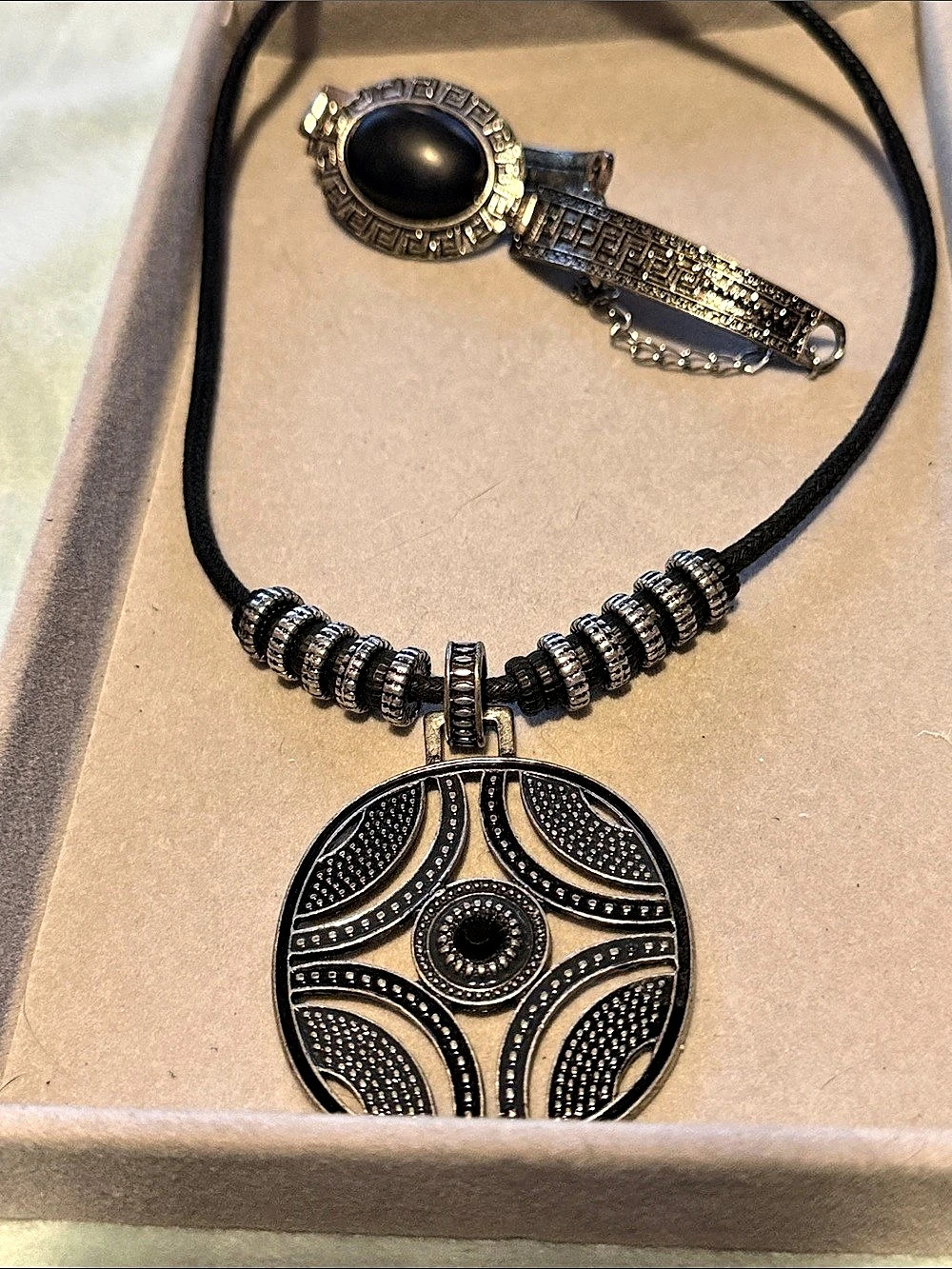 Black & Silver Geometric Jewelry Set